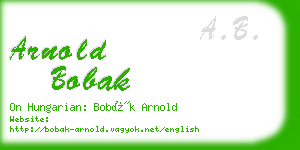 arnold bobak business card